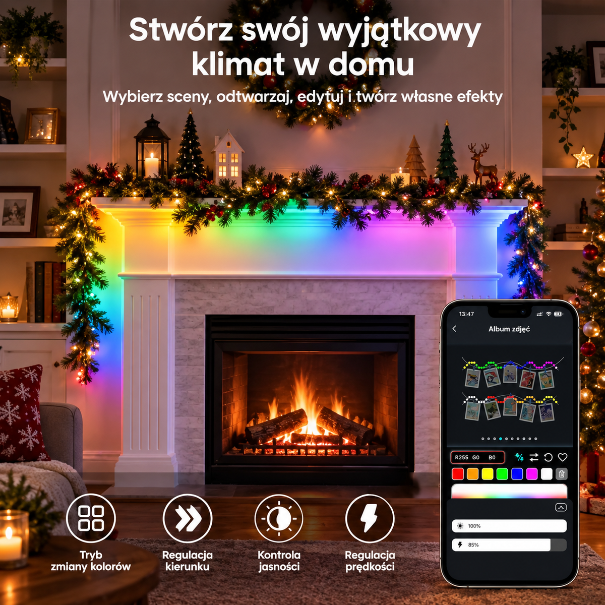 Inteligentne Lampki LED RGB – Sterowanie Aplikacją i Pilotem
