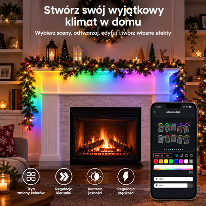 Inteligentne Lampki LED RGB – Sterowanie Aplikacją i Pilotem