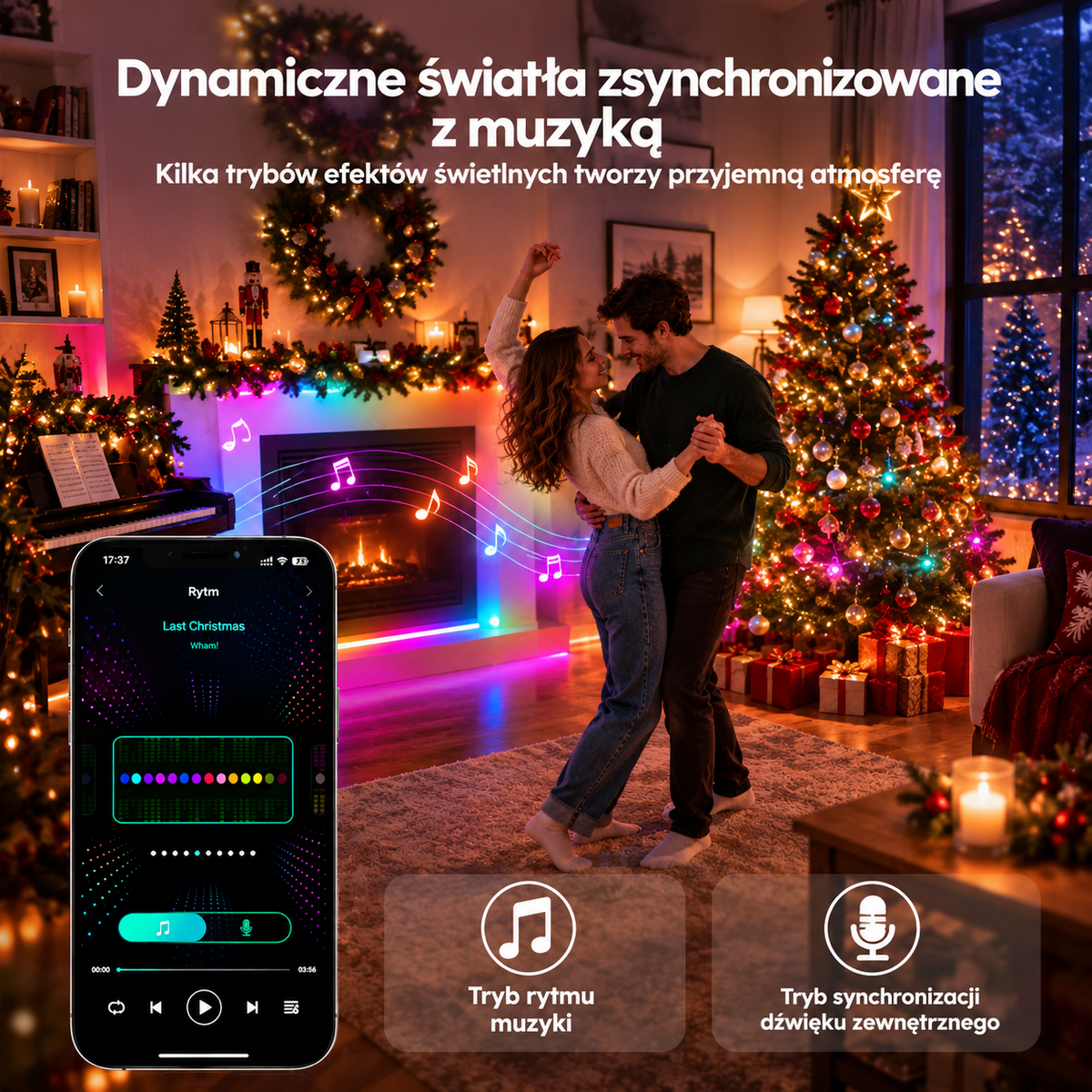 Inteligentne Lampki LED RGB – Sterowanie Aplikacją i Pilotem